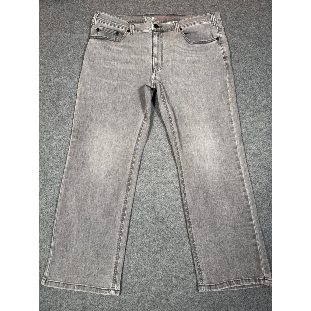 True Nation Mens Athletic Fit Grey Denim Jeans 42x28 Casual Big and Tall Pants